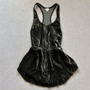 Aritzia Wilfred silk velvet grey top.